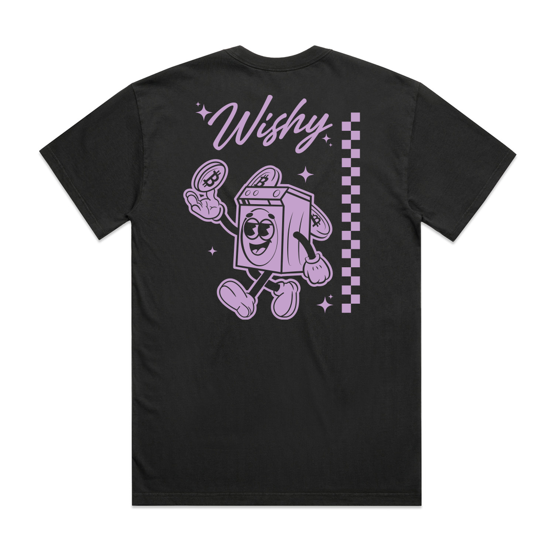 WISHY WASHY MACHINE TEE BLACK